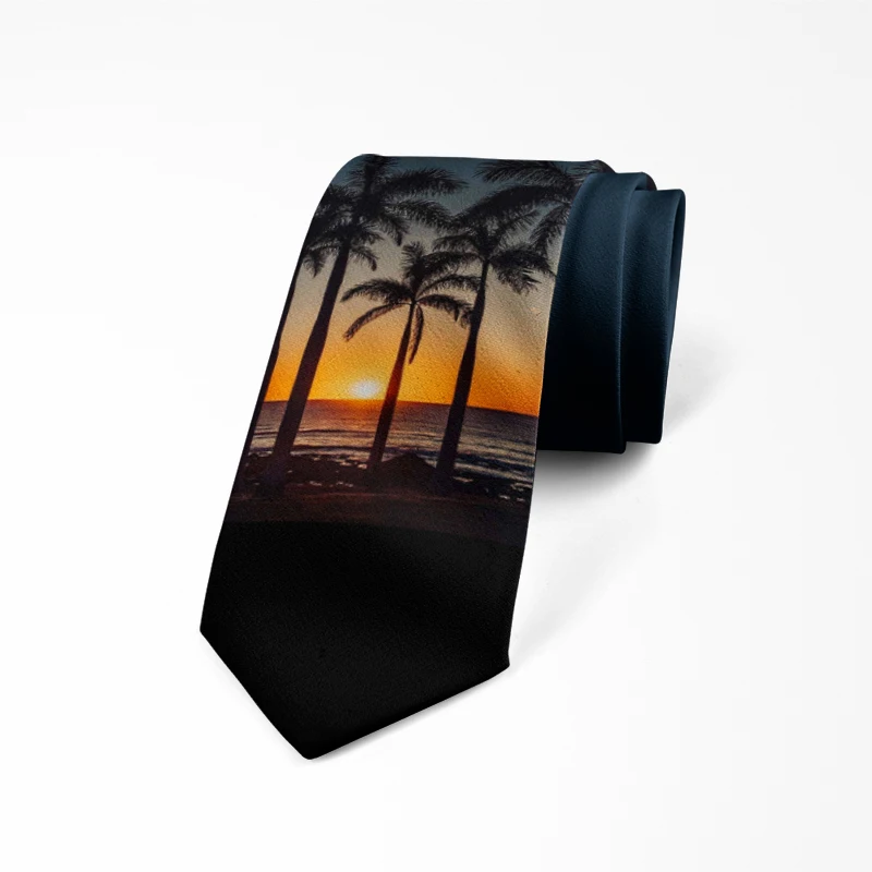 Мужской модный галстук Забавный пляжный дизайнерский шириной 8 см для Хеллоуина