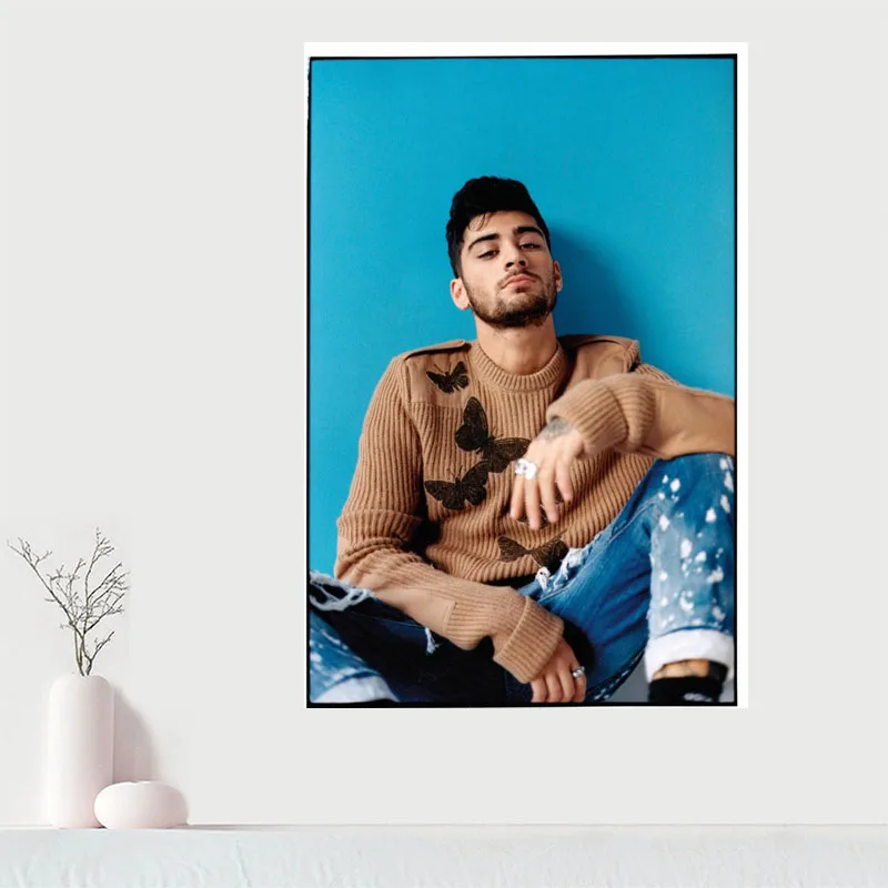 Пользовательский холст Настенный декор Зайн Малик Красочный Плакат ткань