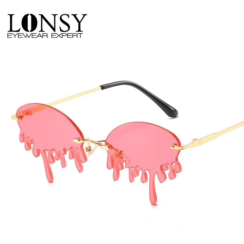 Женские солнцезащитные очки без оправы LONSY винтажные УНИКАЛЬНЫЕ Солнцезащитные