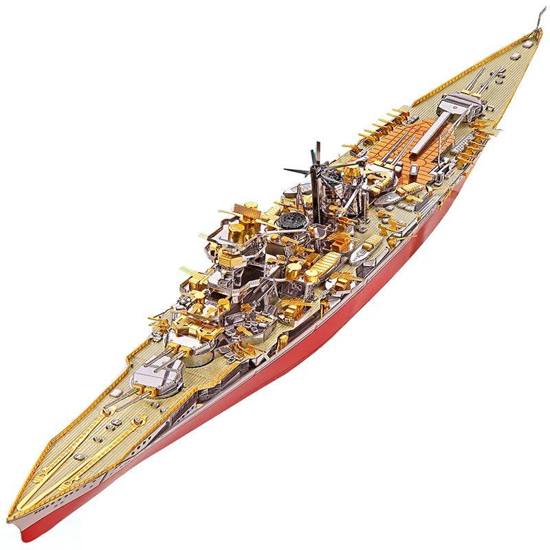 

KONGOU BATTLESHIP pieccool P128-RSG 3 листа 350 деталей 3d Металлическая Модель для сборки игрушки-пазлы подарки для детей