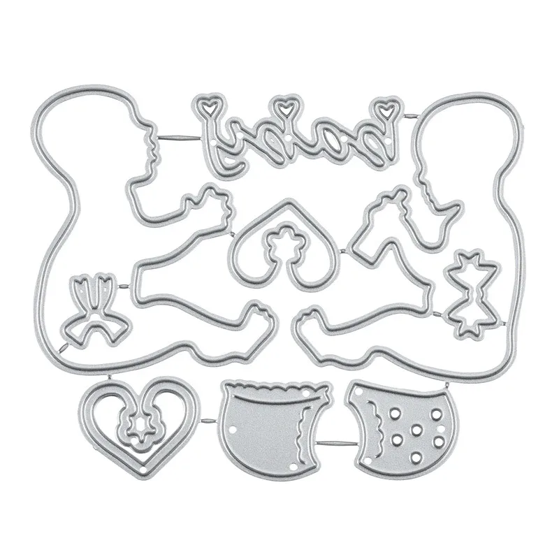 

YaMinSanNiO Two Little Children Metal Cutting Dies New 2019 Craft Dies Scrapbooking Album Embossing Stencil Die Cut Decor