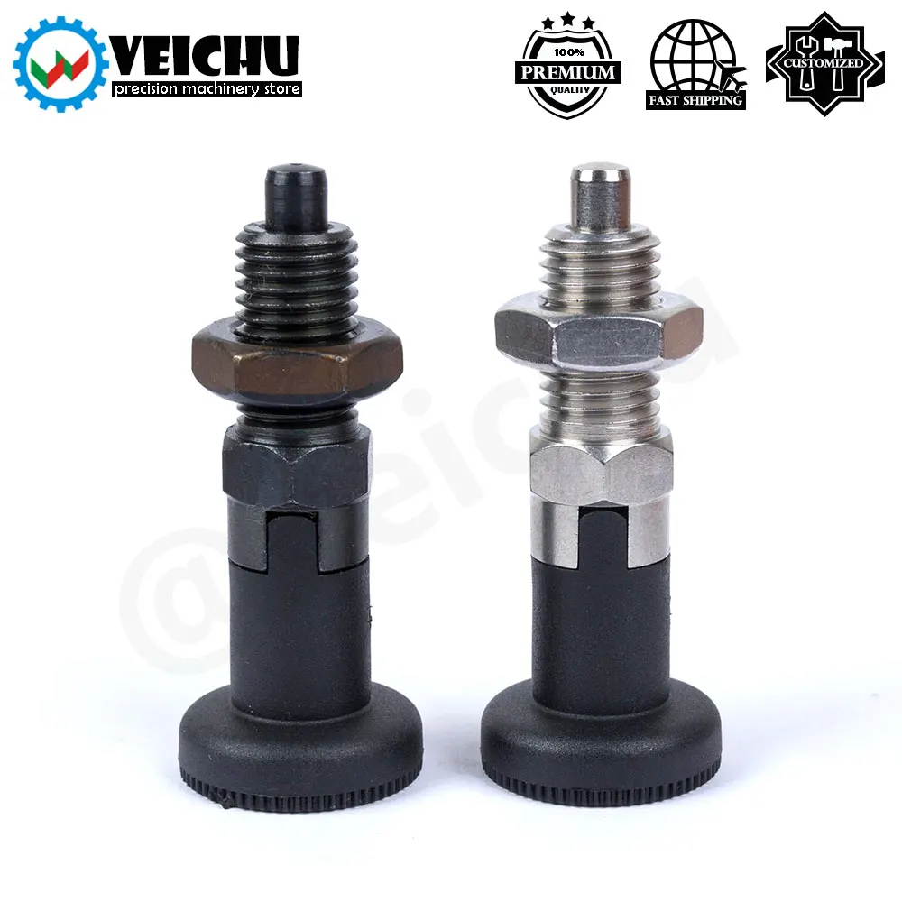

VCN220 Lock-Out Indexing Plungers With Nuts Black Plastic Knob Plunger Hand Retractable Pins Spring Detent Pins