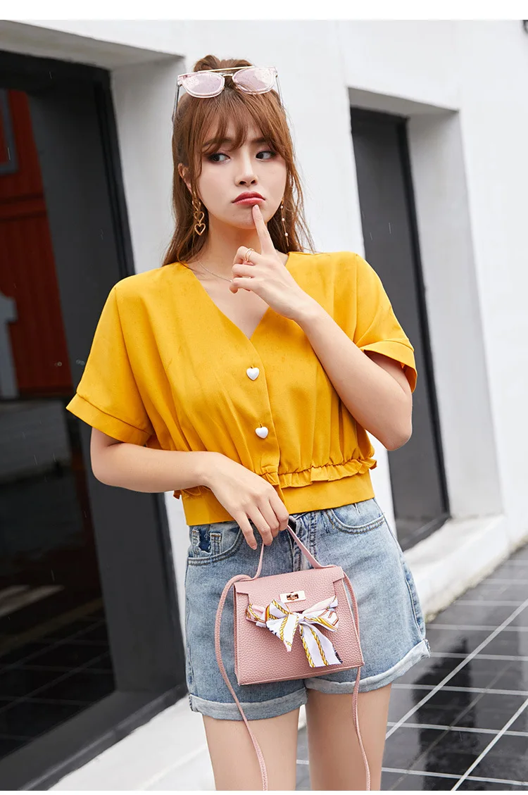 Женская сумка мессенджер из искусственной кожи с бантом на ремне 5 цветов|Женские