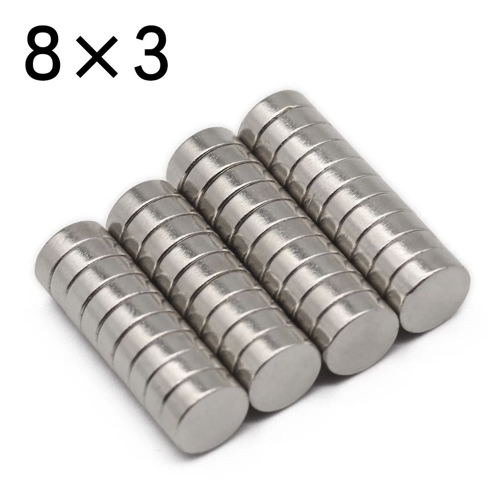 

8x3mm Magnet Disc NdFeB Mini Neodymium Magnet N35 Super Powerful Small Magnet Permanent Disk Magnetic Block Accessories