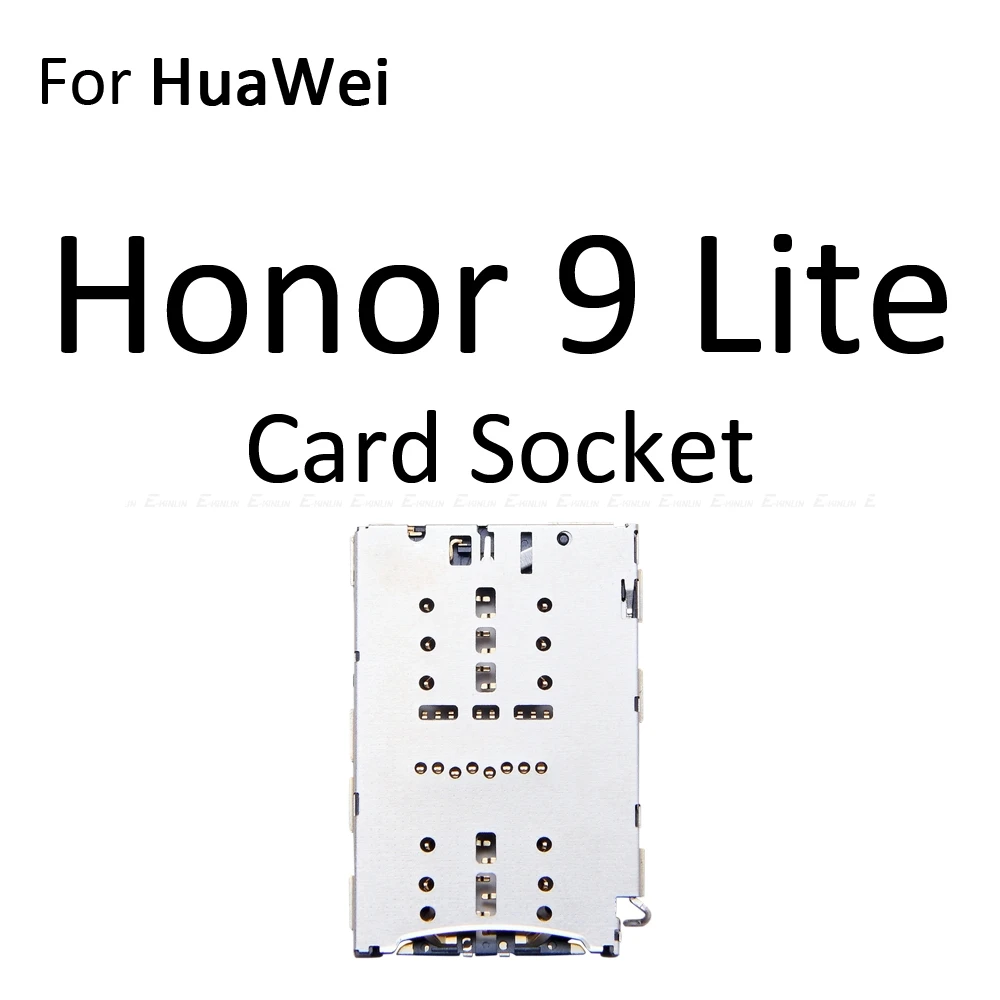 Сим-карты слот, разъем для лотка для устройства чтения sd-карт для Huawei Honor 9 Lite 9i Micro SD Держатель для карт с разъемом контейнер Запчасти для авто - Цвет: ForHonor9Lite Socket