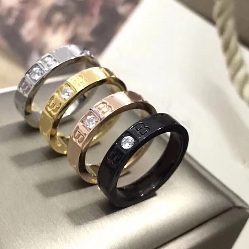 Бутик ювелирные изделия BVL Ретро Оригинальное кольцо с принтом слов циркониевое