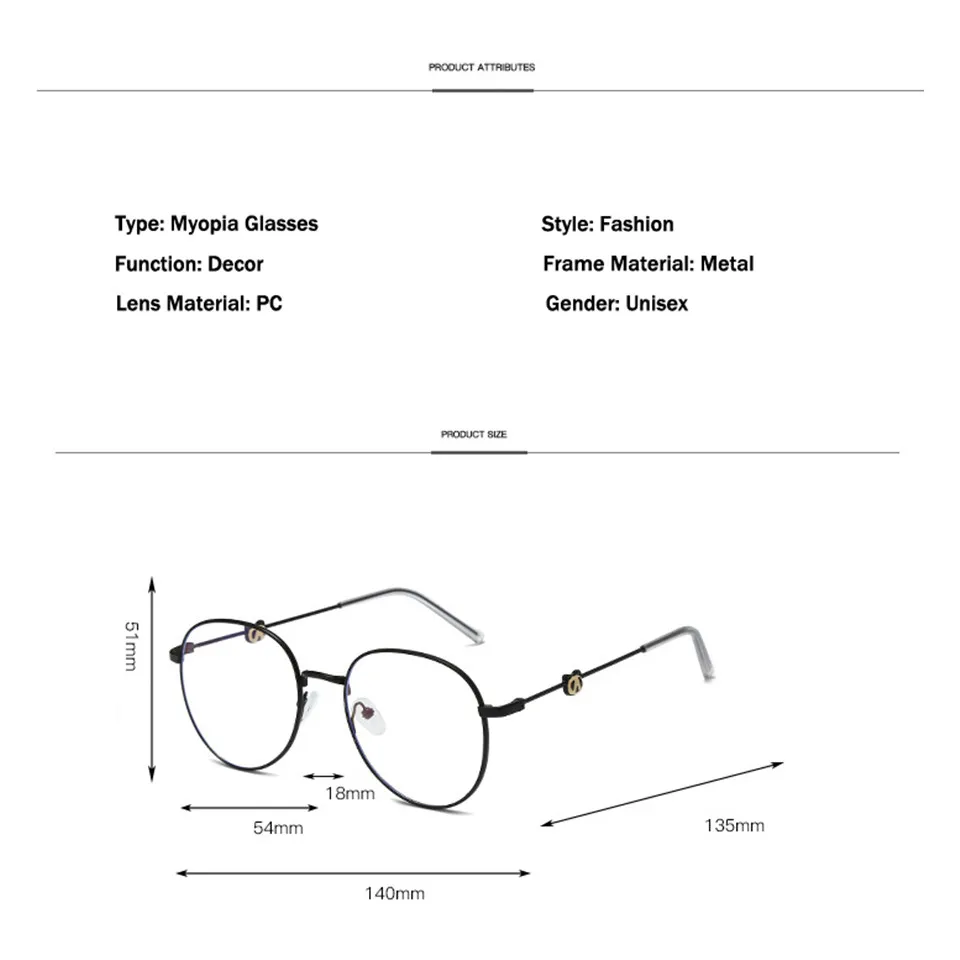 Очки iboode с милой пандой для близорукости студенток очки защитой от сисветильник