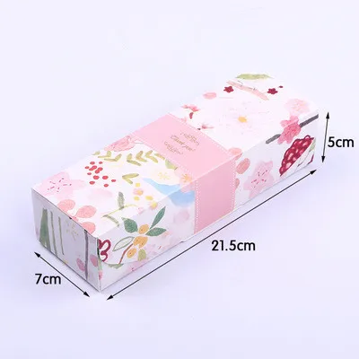 light pink flower 1 шт. длинная полоса Милая Подарочная коробка Nougat коробки для печенья конфеты ананасовый торт выпечки бумажная коробка День рождения Свадьба Упаковка Сумки - Цвет: light pink flower