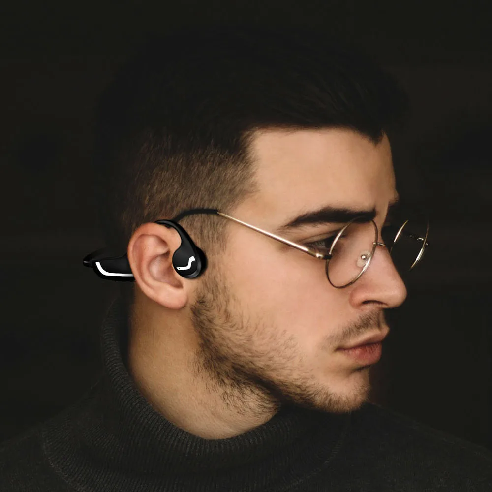 

Bluetooth Wireless Earphone Ear-mounted bone conduction concept V5.0 Headset Anti sweat Light Sports Stereo Long battery