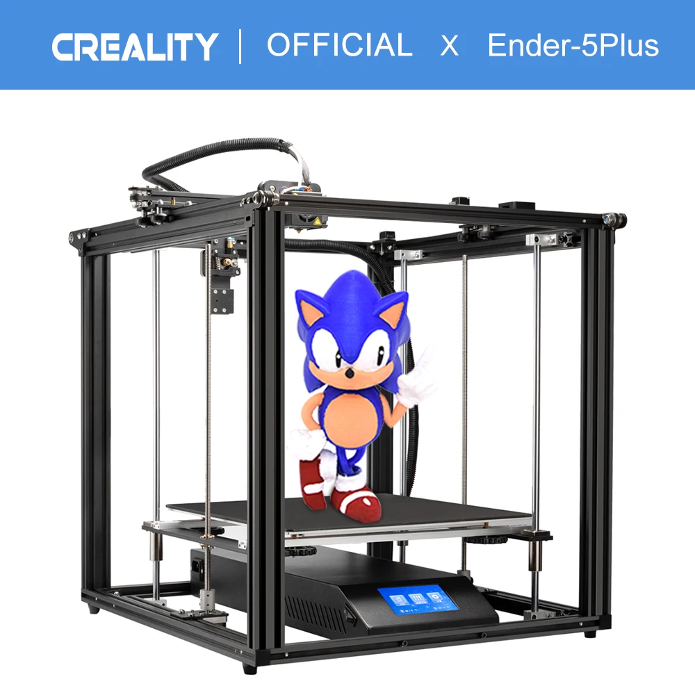 CREALITY 3D Printer Ender-5 Plus Dual Y-axis Motors Glass Build Plate Power off Resume Printing Masks Enclosed Structure