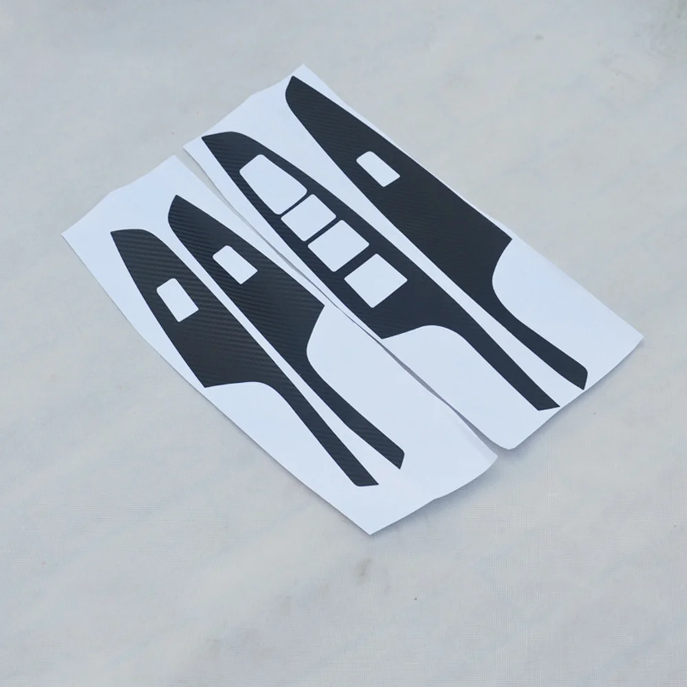 Автомобильные карбоновые наклейки кнопка подъема автомобильного окна панель