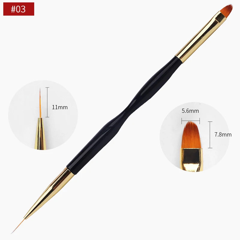 

Nail Art Brush Double-ended Design Tip Painting Drawing Carving Dotting Pen Builder Liner Acrylic Gel UV Polish Manicure Tools