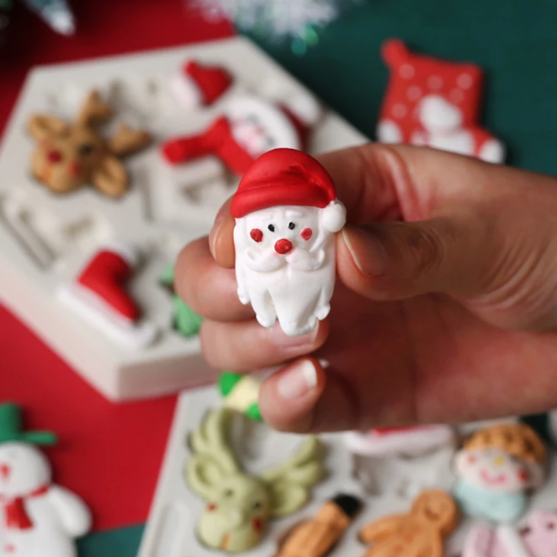 Силиконовая форма для рождественской серии Санта-Клаус помадка инструмент