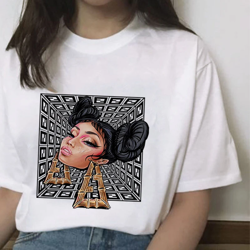 

summer Earrings girls printed T-shirt women's original home fashion T-shirt pattern cute cartoon Short Sleeve T-Shirt Top Women