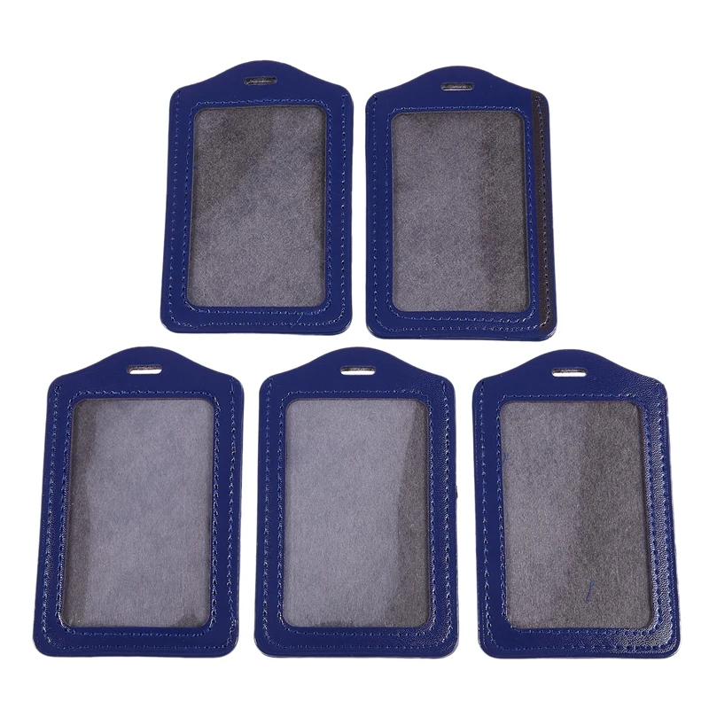 

AU42 -Blue PU Badges Holder ID Card Case Credit Card Vertical Badge