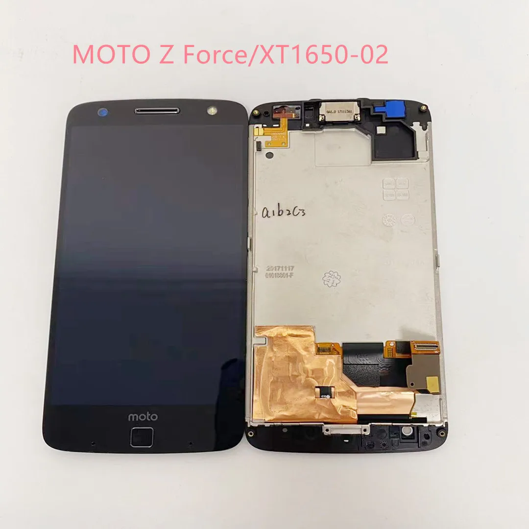 ЖК-дисплей 5,5 дюйма AMOLED для Motorola MOTO Z Droid, цифровой преобразователь сенсорного экрана с рамкой для Moto Z, телефон