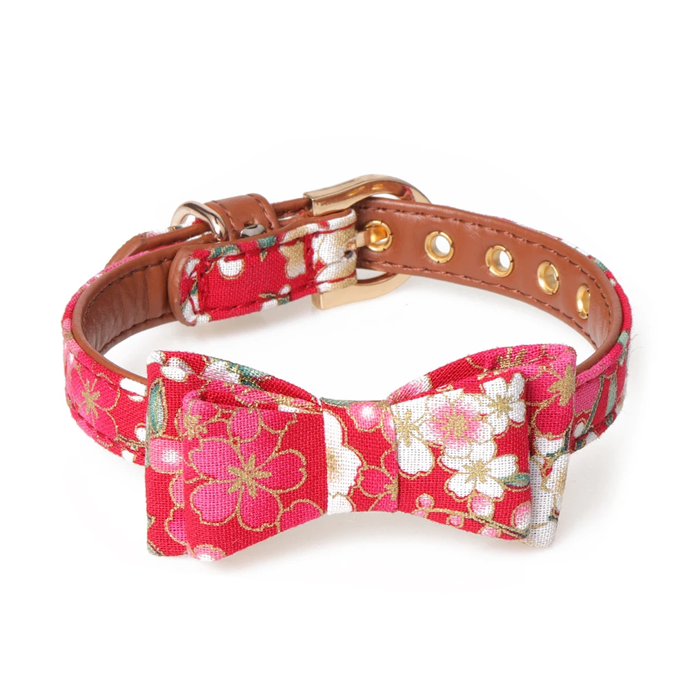 Питомцы Щенок Ошейник для кошек цветочный принт бант маленькие собаки