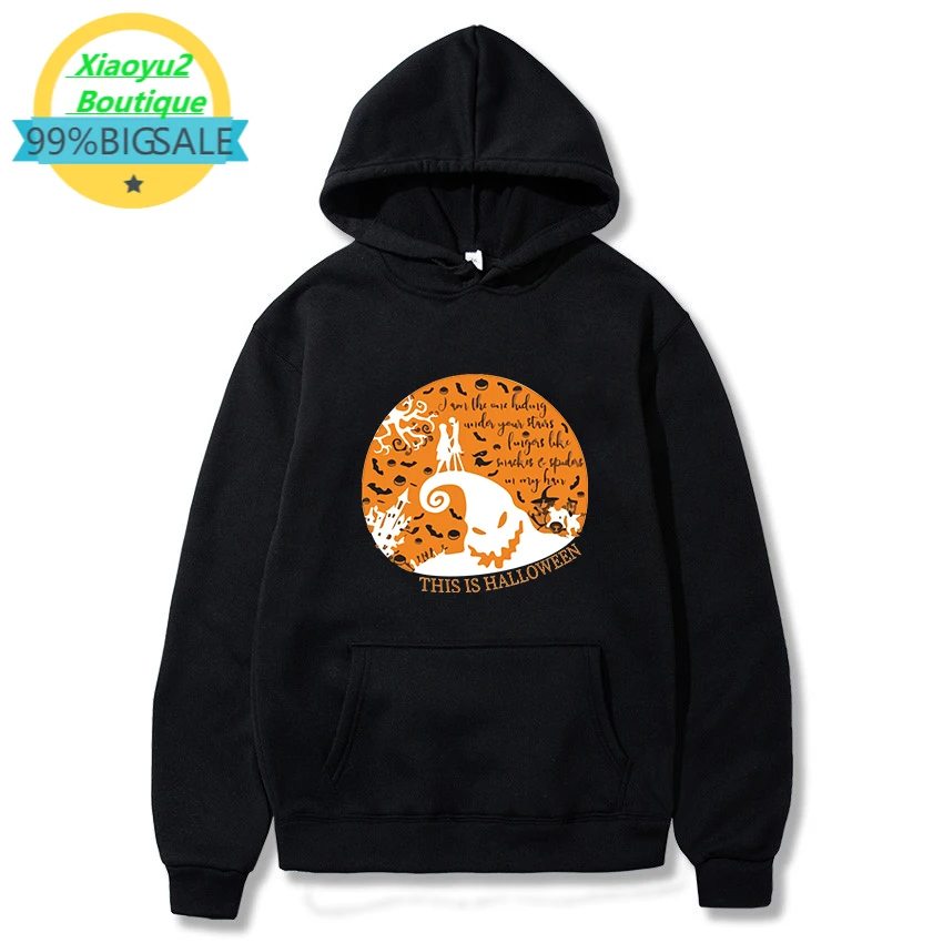 

Толстовка с капюшоном на Хэллоуин на весь день, свитшоты с милым мультяшным принтом на осень и зиму, женская повседневная одежда в стиле Хар...