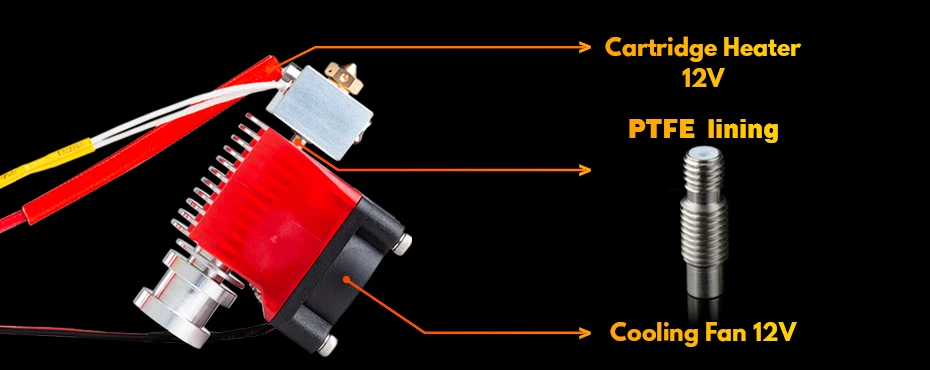 Trianglelab Highall-металл v6 hotend 12 В/24 В удаленного Боуэн принтом J головки и вентилятор охлаждения кронштейн для E3D Hotend для PT100