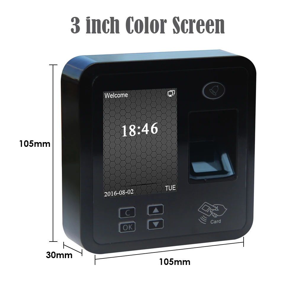 TCP/IP Fingerprint RFID 125Khz Time Attendance Smart Door Access Control System Kit Standalone Keypad 3000 User Bell | Безопасность и