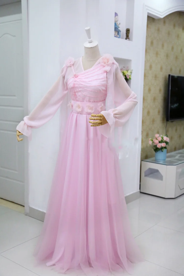 Розовый 3D лента цветок Фея костюм для ТВ Играть Юэ Ши цянь цзинь II время