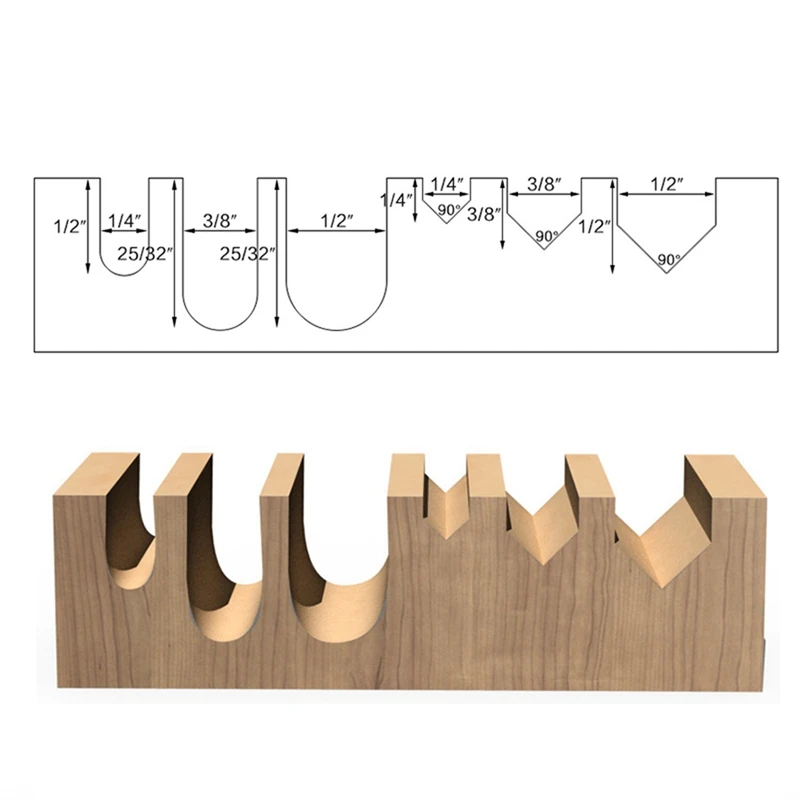 

6PC 1/4 Shank Router Bits Set Core Box Bit Round Nose Bit 90 Degree V-Groove Bit & 10x CNC Router Bits Spiral Router Bit