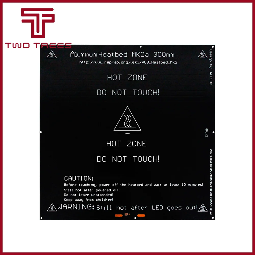 MK2A 300*300*2,0 мм 24 В RepRap RAMPS 1,4 печатная плата Тепловая кровать горячая пластина для и Мендель для 3D-принтера части MK2A 3D-принтер Тепловая кровать