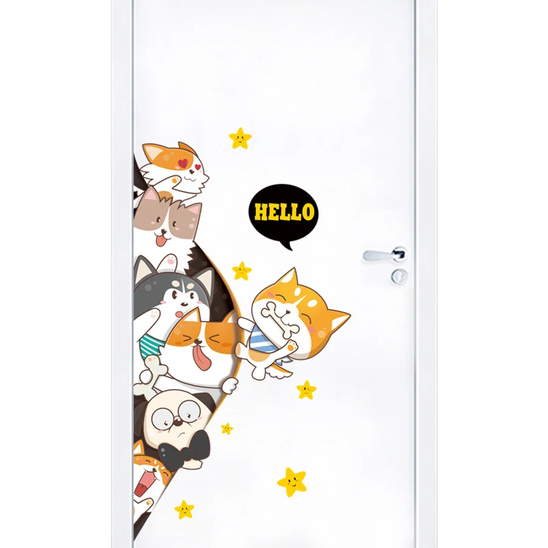Наклейка на стену с изображением кота для детской комнаты самоклеящиеся