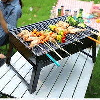 outdoor foldable bbq grills patio stainless steel charcoal grill stove outdoor camping picnic barbecue burner accessories tools