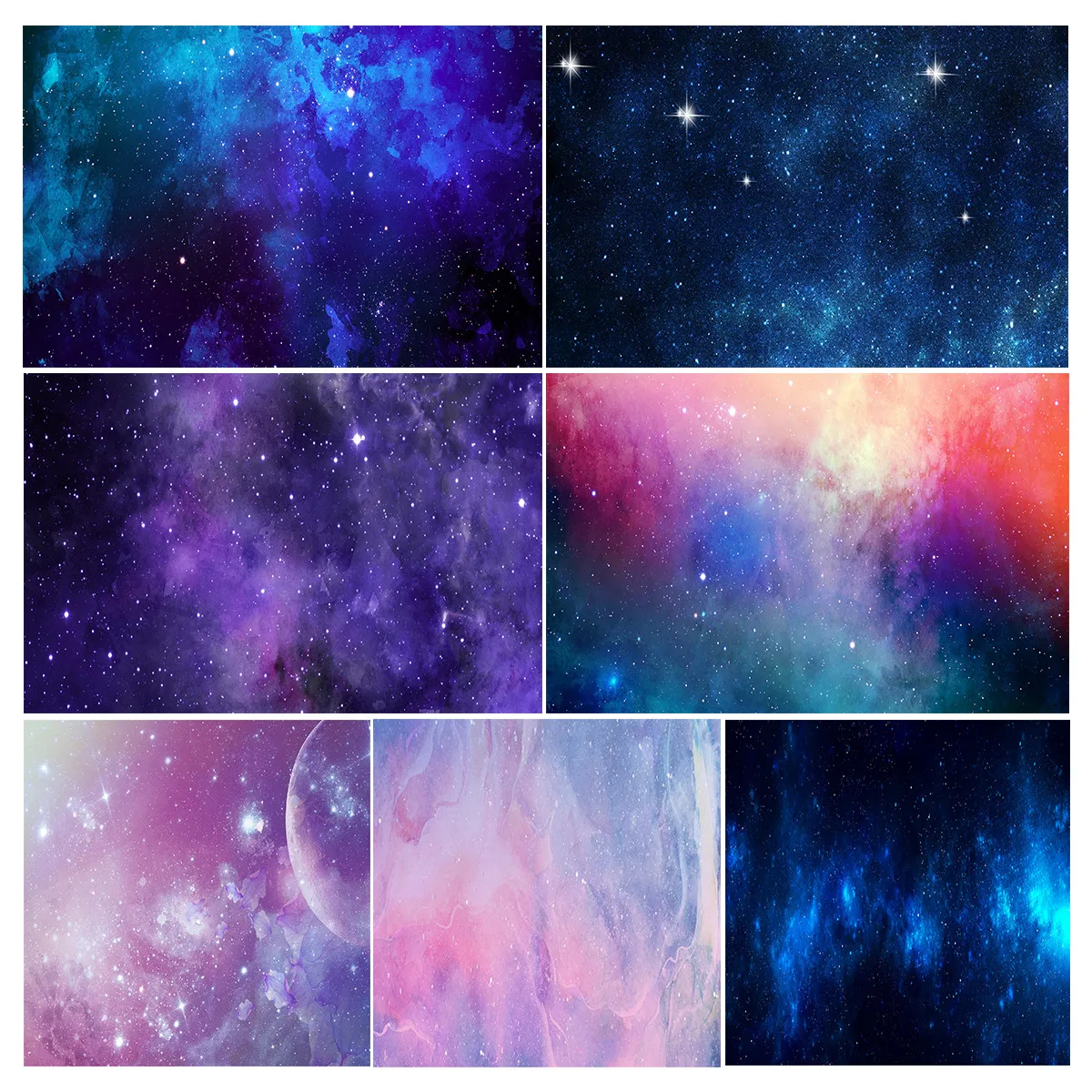 

Виниловый фон для студийной фотосъемки с изображением туманности звездного неба