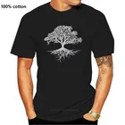 Мужская футболка с коротким рукавом, футболка с изображением дерева жизни, друидная хлопковая футболка с короткими рукавами для языческого сада