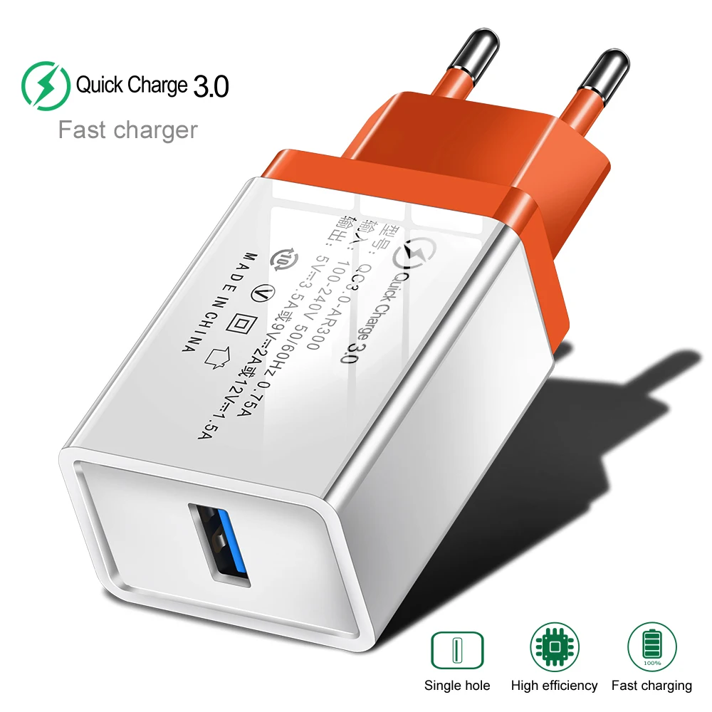 Orange Suhach Quick Charge 3,0 USB зарядное устройство QC 3,0 QC Turbo Быстрая зарядка EU дорожное настенное зарядное устройство для мобильного телефона Xiaomi Mi 9 huawei P30 - Тип штекера: Orange