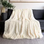 Очень мягкое пушистое одеяло из искусственного меха, элегантное, уютное, с пушистым покрытием, для кровати, дивана, покрывала, длинное, мохнатое, мягкое и теплое постельное белье, большой размер