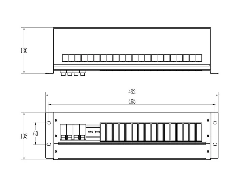 19 inch Rack power distribution unit box leakage protector 3U air switch cabinet 483x135x130 mm with kits | Мобильные телефоны и