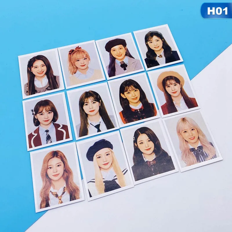 

12Pcs/Set Kpop IZONE Girls Team PVC Photocard Gift Collection for Fans LOMO Card Album En Rose Photo Card Self Made IZONE Member