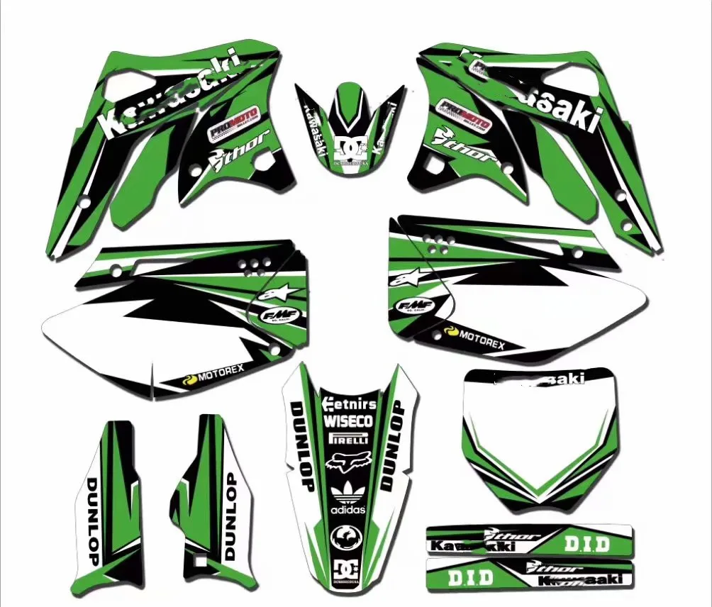 Мотоцикл фоновая наклейка s Команда графическая звезда наклейка для Kawasaki KX250F KXF 250 KXF250 2006 2007 2008 наклейка Kawasaki - Цвет: as shown