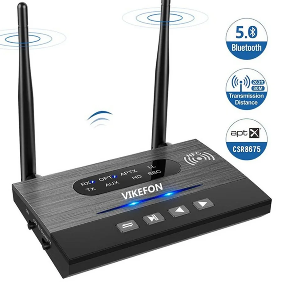 

Bluetooth 5.0 Transmitter Receiver Wireless Music Audio Adapter for TV PC Apt HD Low Latency Optical 3.5mm AUX Jack Family