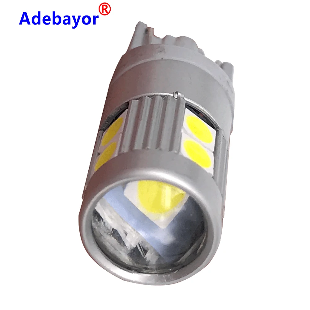 Супер яркий светодиодный автомобильный фонарь Adebayor1x t10 w5w 9 smd 3030 EMC для чтения