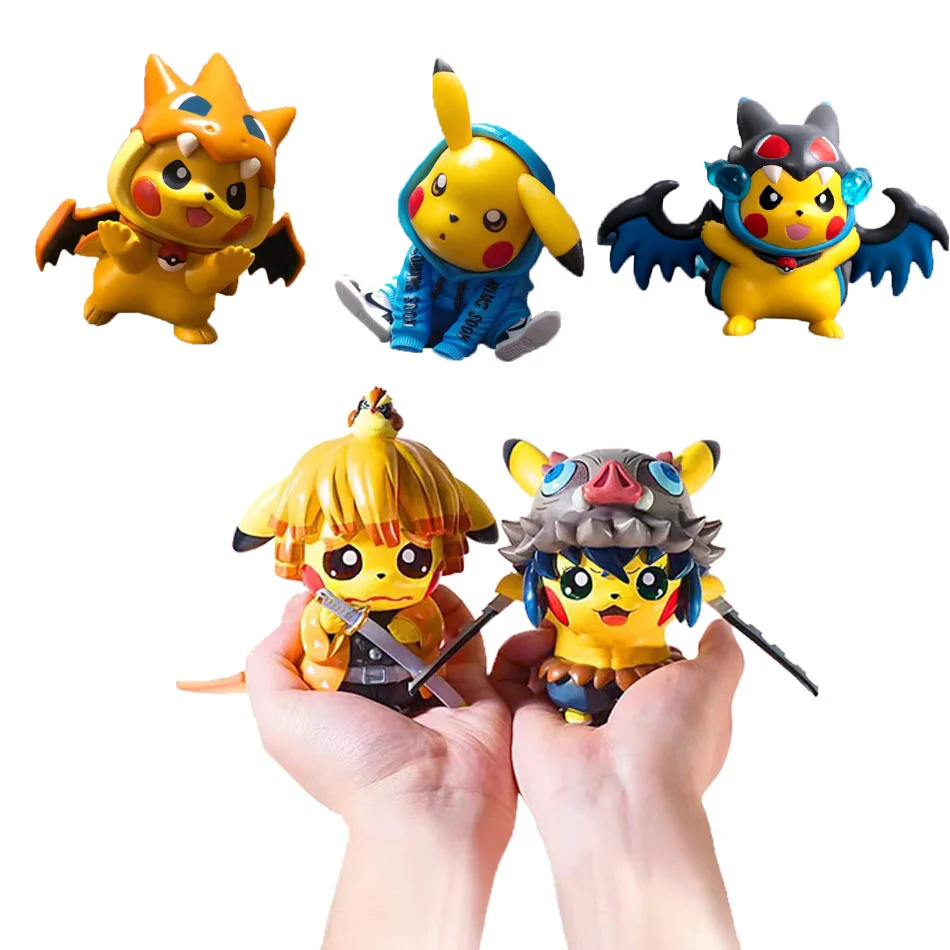 Японские Аниме фигурки героев покемона Cos Наруто украшение Пикачу кавайные