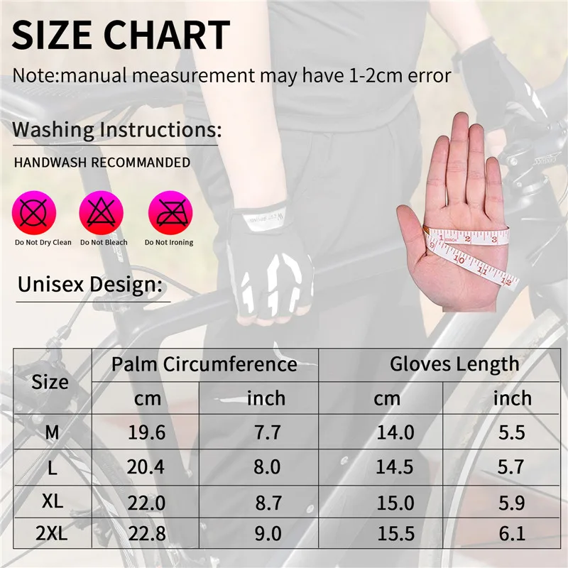 

WEST BIKING Outdoor Equirment Cycling Gloves Biycyle MTB Gloves Mountain Bike Fitness Reflective Shockproof Half-finger Gloves