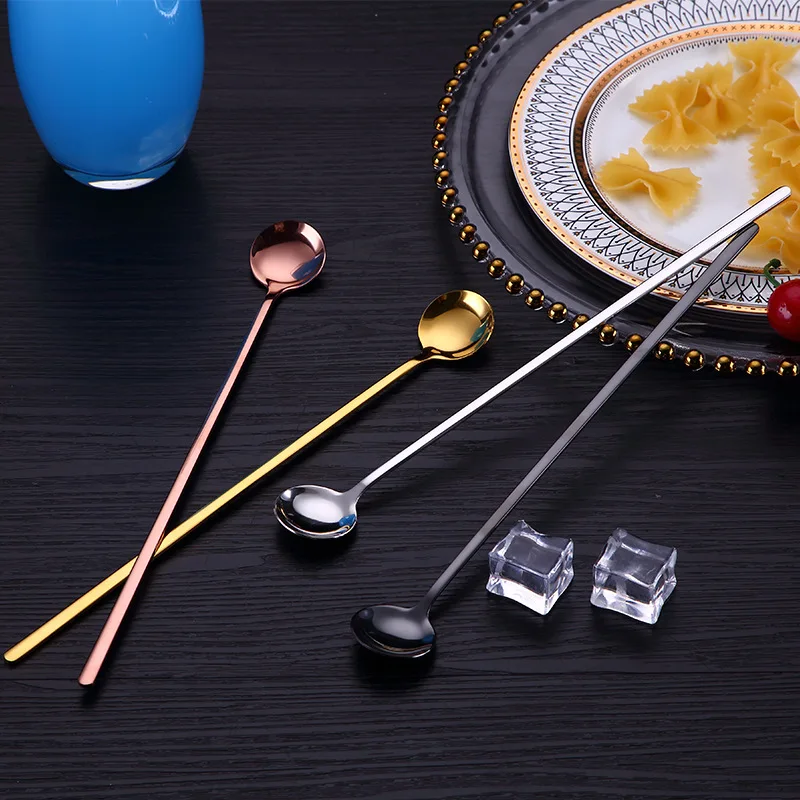 304 Stainless Steel Coffee Spoon Multicolor Round Head Honey Tea Ice Cream Dessert Bar Cocktail Gift Mixing | Дом и сад
