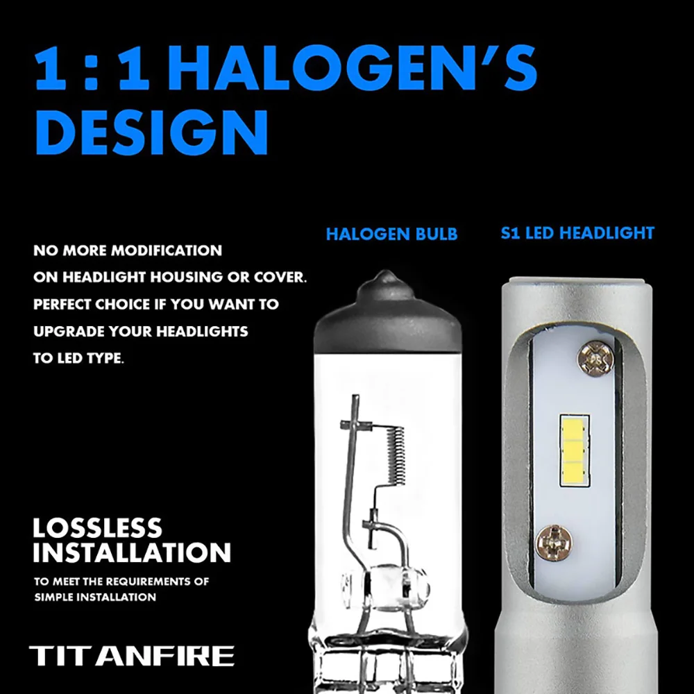 DS 2 шт. S1 Led H1 H3 H4 H7 H11 H13 9005 9006 9007 9004 фар автомобиля Автомобильная Противо-Туманная лампа 50В, 8000LM автомобильной лампы чипы CSP 6500K