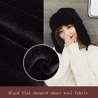 faux fur 1000g flat shearing uniform collar fur coat collar black short plush fabric
