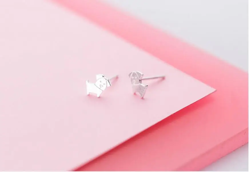 

100% 925 Sterling Silver Pet Dog Stud Earrings for Women 2020 Birthday Christmas Gift Jewelry pendientes boucle d oreille