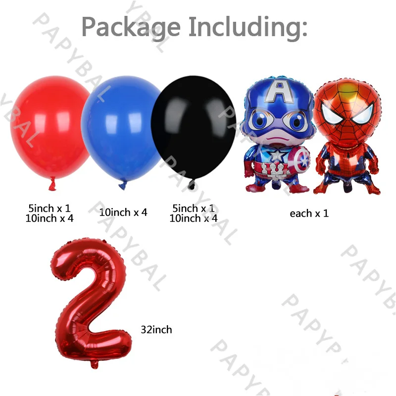 17Pcs Marvel Super Hero Party Balloons Spiderman Captain America Foil Balloon Baby Shower Birthday Decorations Kids Gifts | Дом и сад