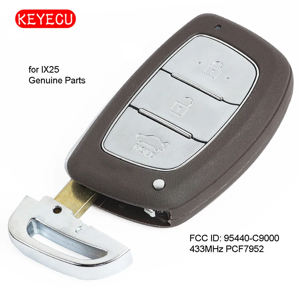 

Оригинальный телефон Keyecu OEM с тремя кнопками 433 МГц PCF7952 для Hyundai IX25 2013-2015