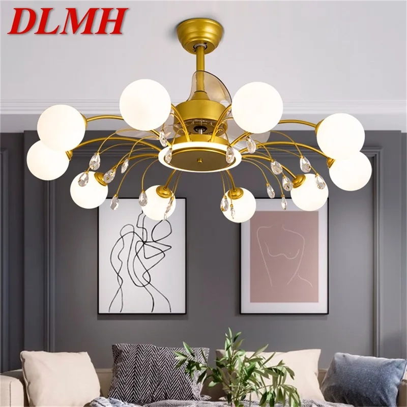 

DLMH Nordic Ceiling Fan with Lights Modern Branch LED Lighting Remote Control for Home Dining Room