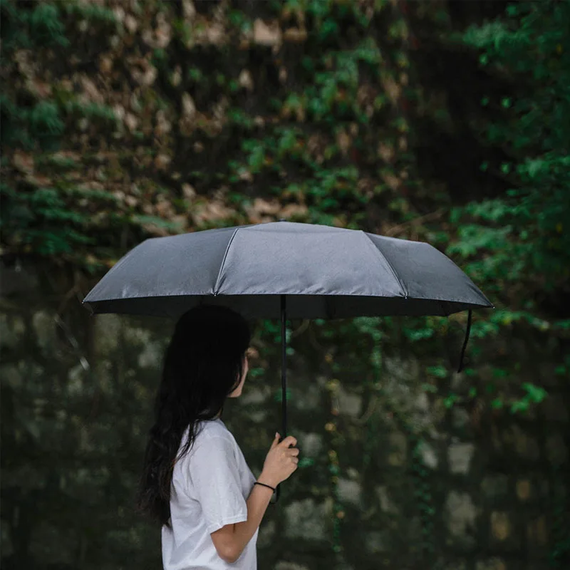 Зонт Youpin черный автоматический Солнечный дождливый алюминиевый ветрозащитный