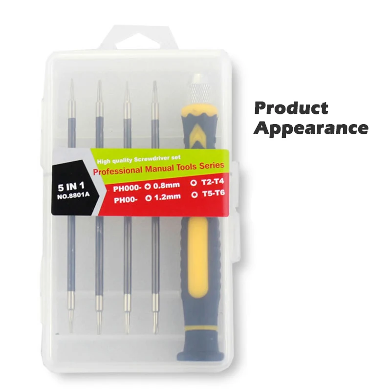 5 в 1 ручная универсальная отвертка мини-набор отверток Torx инструменты Серия бит
