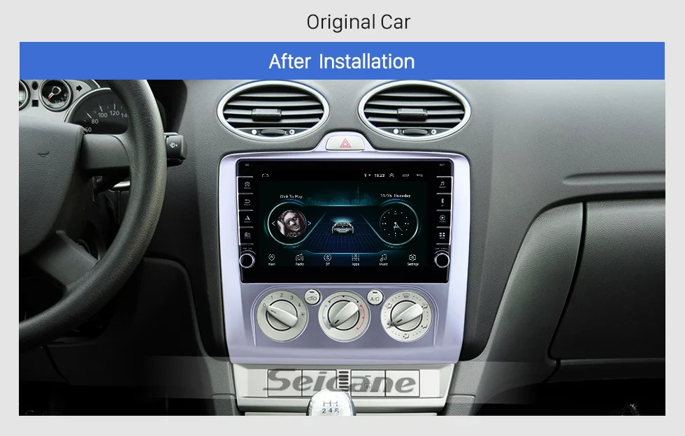 Seicane Оперативная память 2 Гб 4 ядра " 2din Android 9,1 автомобиль радио для Ford Focus 2 Exi MT 2 3 MK2/MK3 2004 2005-2009 2010 2011 gps головное устройство